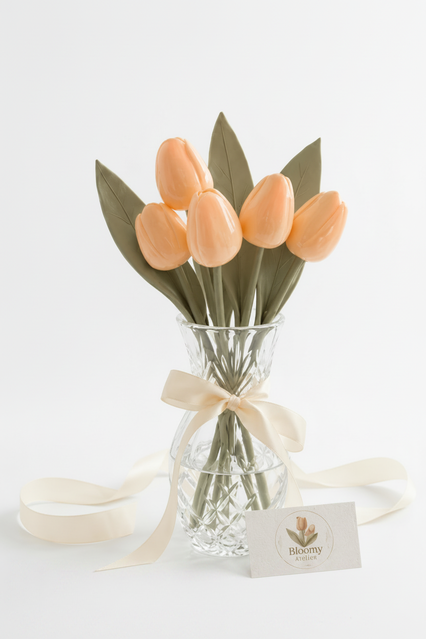 Bouquet de tulipes abricot