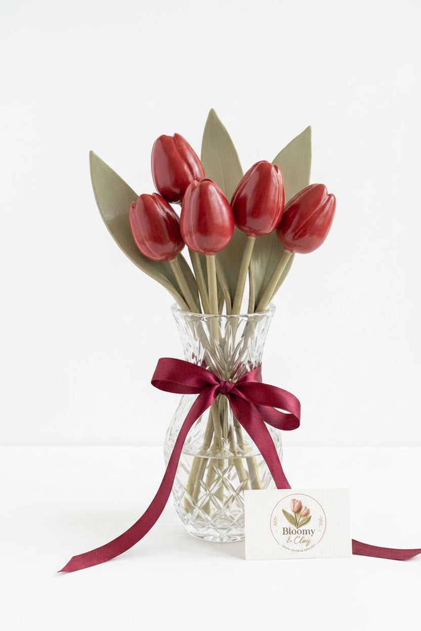 Bouquet de tulipes rouge carmin